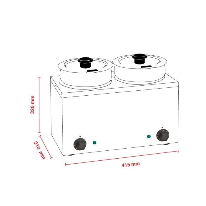 Bain Marie Hot pot διπλό - Image 3