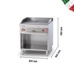 Πλατώ επιδαπέδιο αερίου διπλό 1/2 λείο & 1/2 ραβδωτό - Image 3