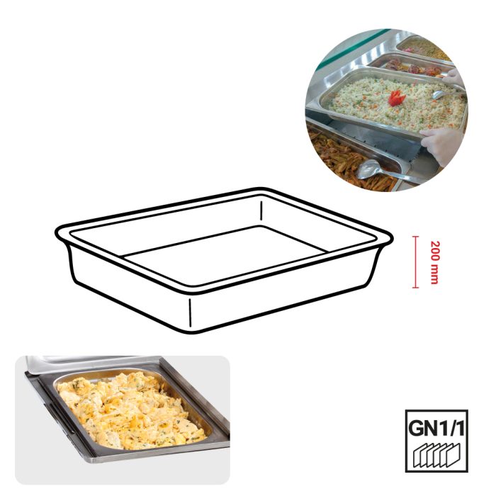 Bain Marie μονό για GN 1/1 με βρυσάκι απορρόης - Image 4