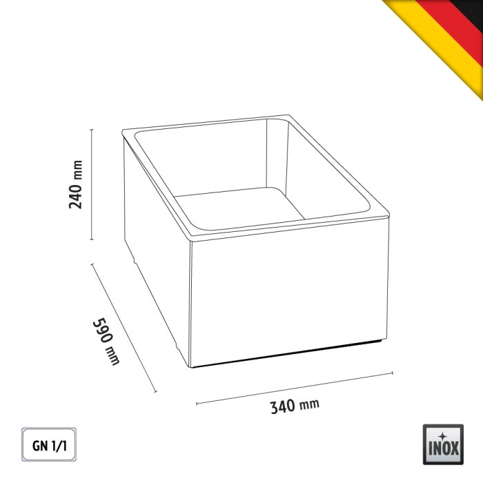 Bain Marie μονό για GN 1/1 με βρυσάκι απορρόης - Image 3