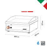 Πλατώ αερίου διπλό 1/2 λείο 1/2 ραβδωτό Superchrom - Image 3