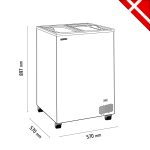 Καταψύκτης με ίσια συρόμενα κρύσταλλα 570x570x897mm - Image 3