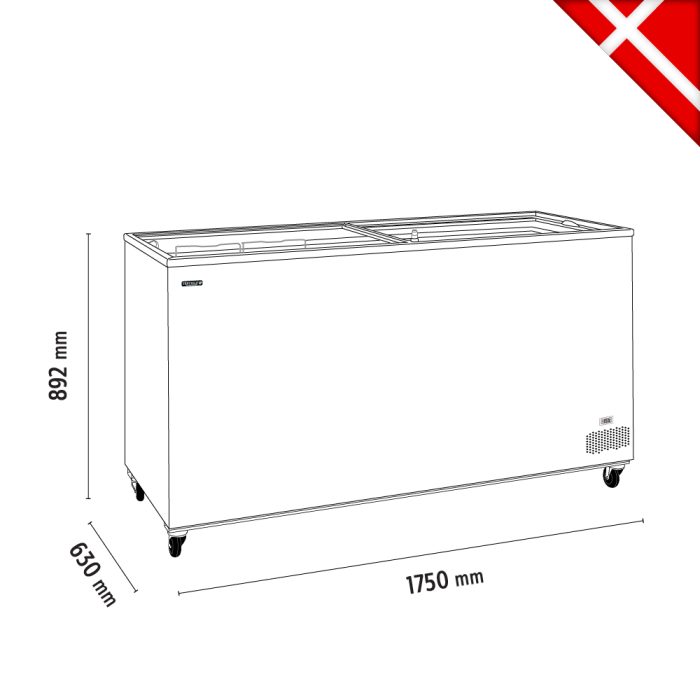 Καταψύκτης με ίσια συρόμενα κρύσταλλα 1750x630x892mm - Image 3