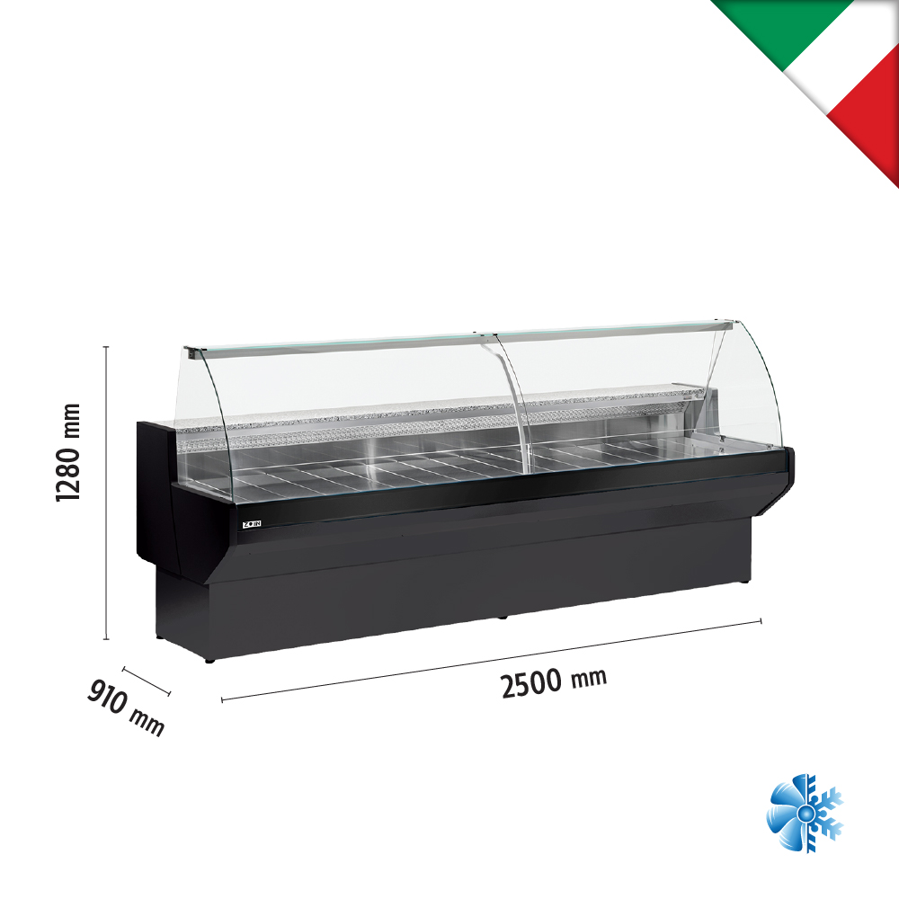 Βιτρίνα κρεάτων - αλλαντικών με κουρμπαριστά τζάμια και αποθήκη - Image 3