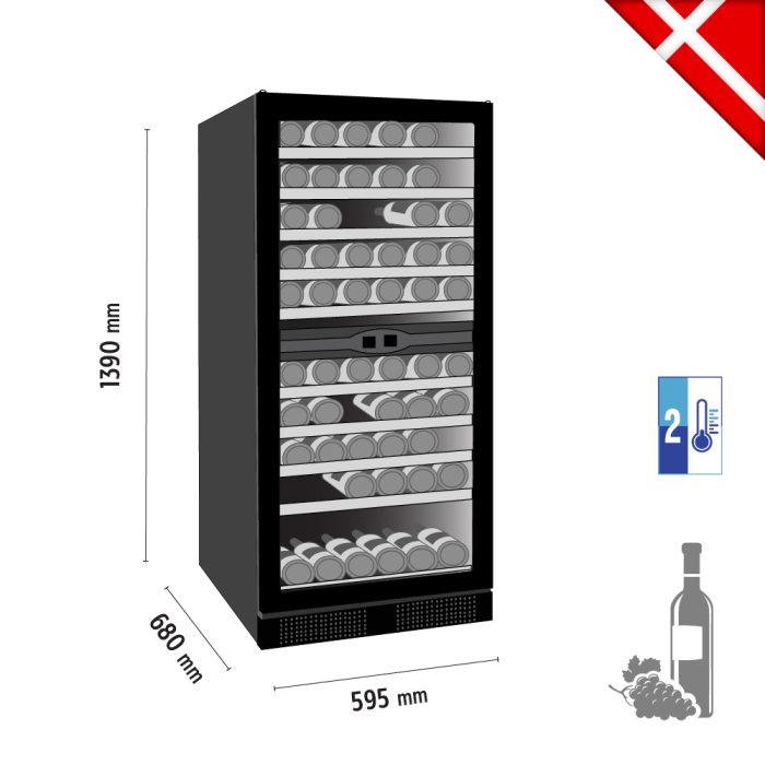 Βιτρίνα κρασιών 2 θερμοκρασιών frameless - Image 3