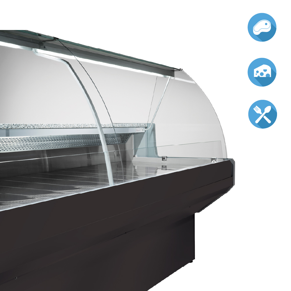 Βιτρίνα κρεάτων - αλλαντικών με κουρμπαριστά τζάμια και αποθήκη - Image 4