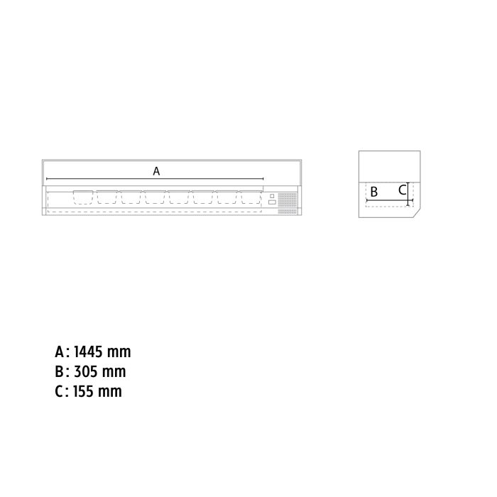 Βιτρίνα Set up μήκους 1800 mm για GN - Image 4