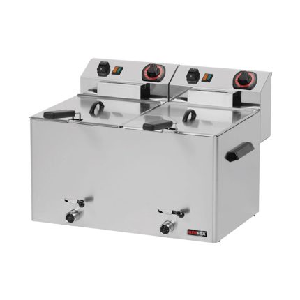 Φριτέζα ηλεκτρική διπλή 8+8 lt με βρυσάκια απορροής