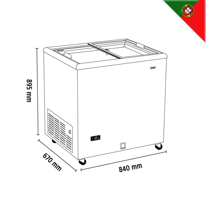 Καταψύκτης με ίσια συρόμενα κρύσταλλα 840x670x895mm - Image 4