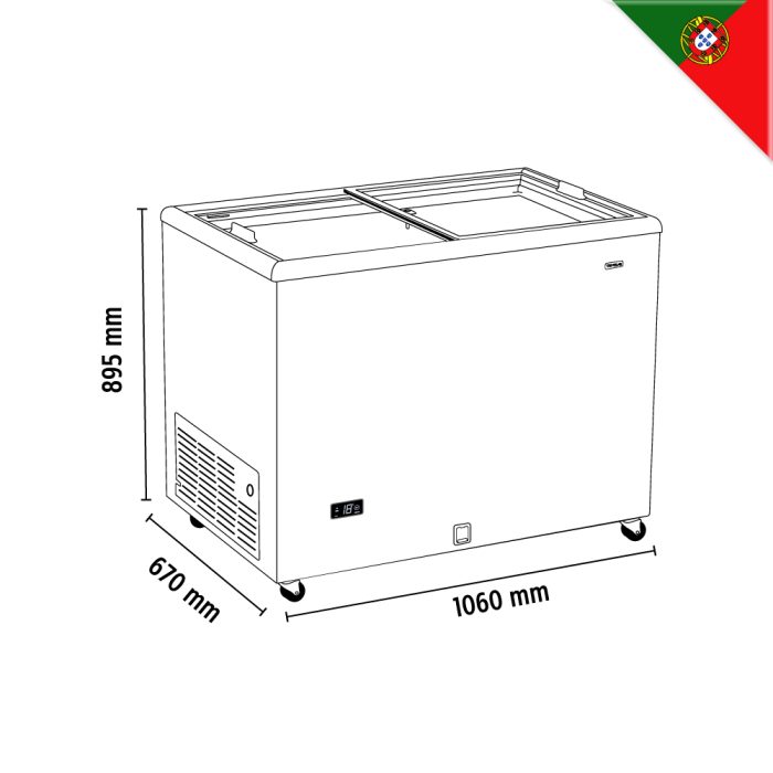 Καταψύκτης με ίσια συρόμενα κρύσταλλα 1060x670x895mm - Image 3